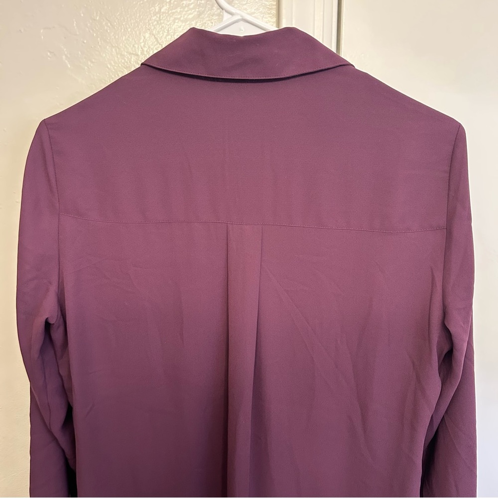 Express Burgundy The Portofino Shirt Dress Workwear Office Size Small Buttons - Picture 7 of 8
